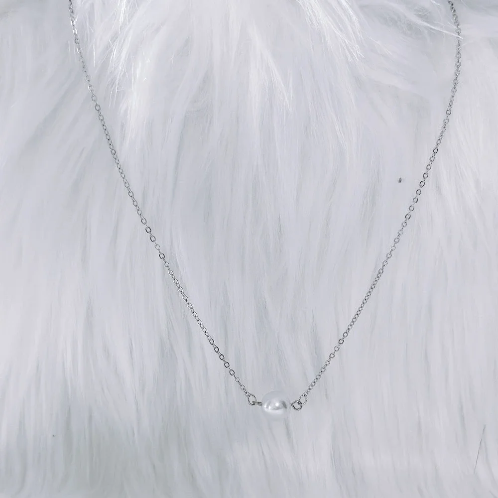 Handmade Pearl Junior Bridesmaid Necklace Bridal Party Gift Wedding Jewelry 16in